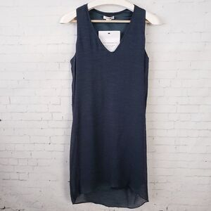 Helmut Lang Dress Size S Deep Teal Blue Green Shift Lined Designer